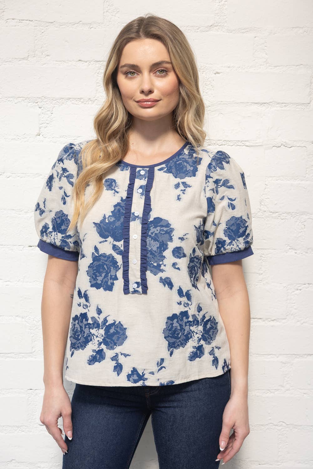 Floral Jacquard Top