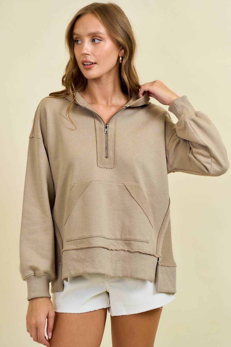 REVERSE DETAIL HOODIE SWEATSHIRT