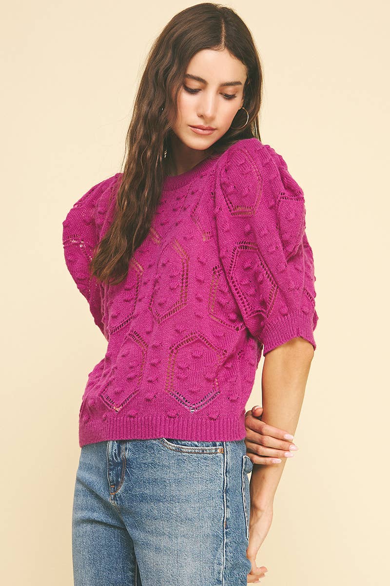 PUFFED SLEEVE SWEATER