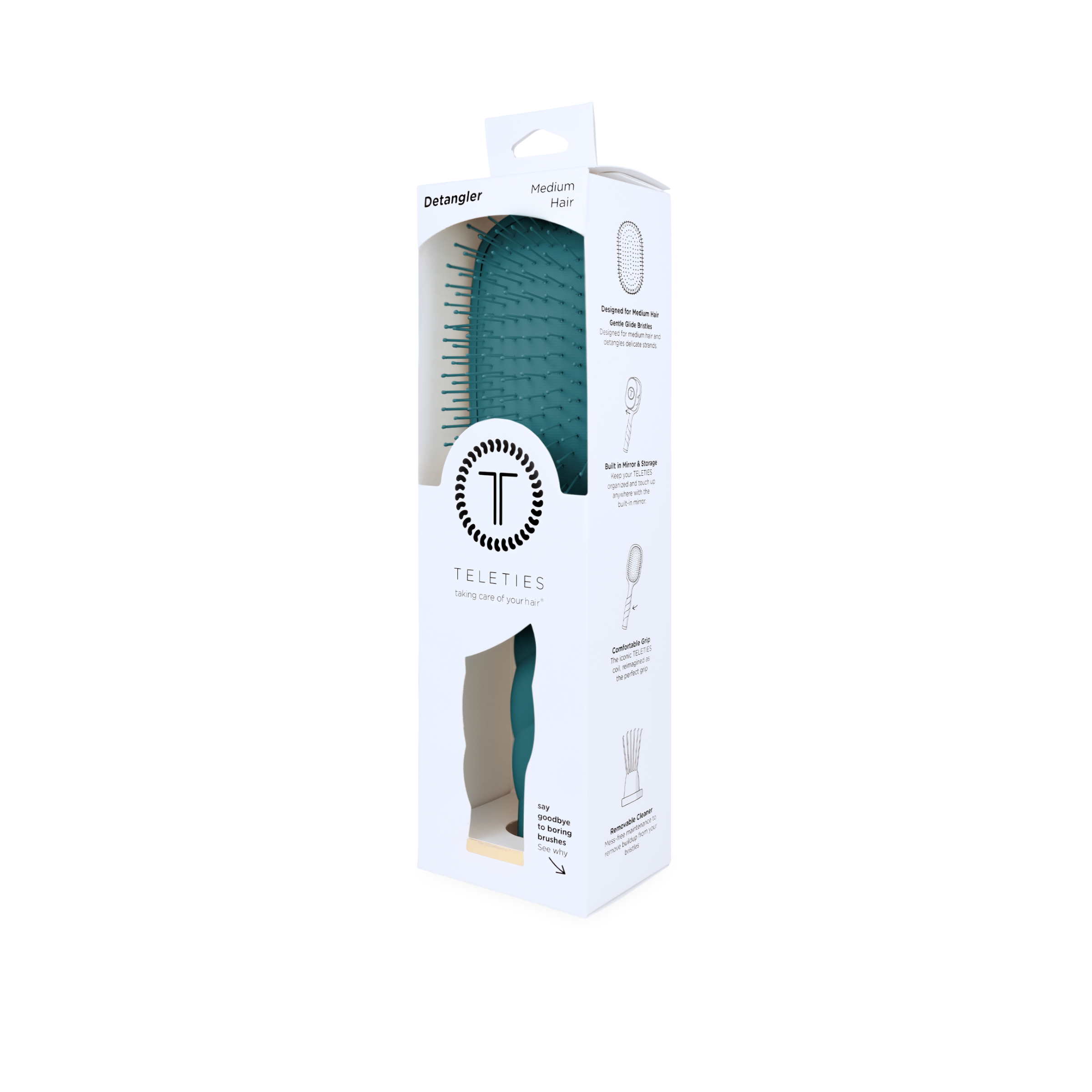 Detangler Hair Brush for Medium Hair - Teal With It