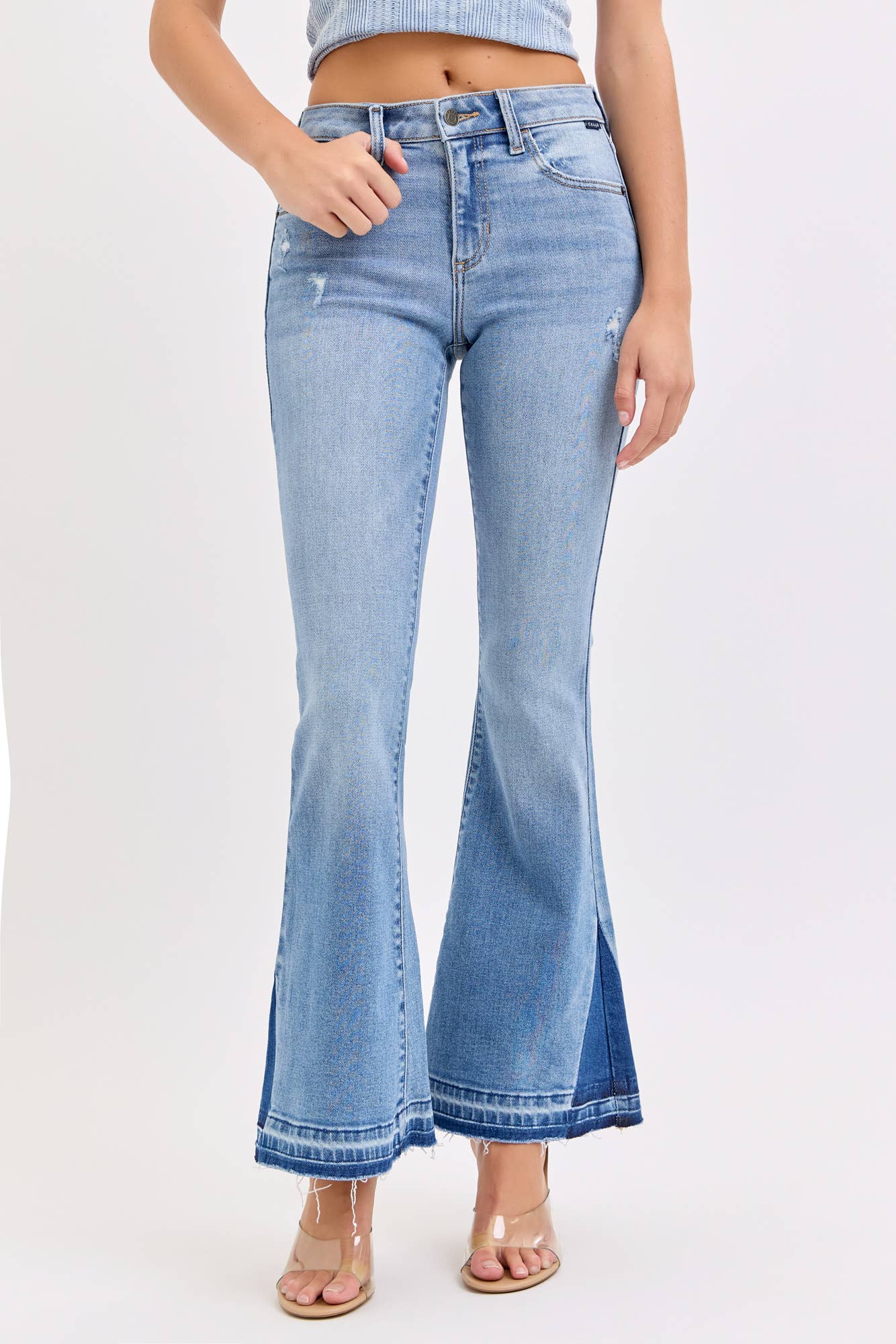 Mid Rise Flare with Side Gusset