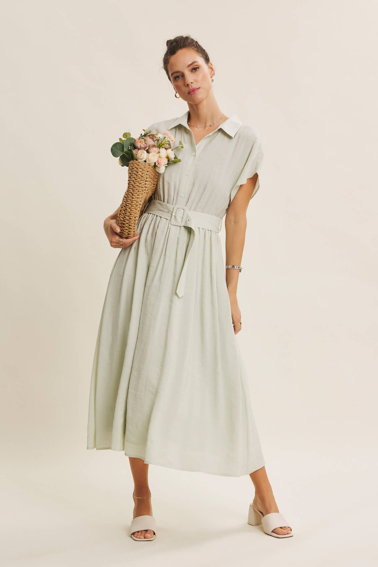 MIDI DRESS WITH BELT