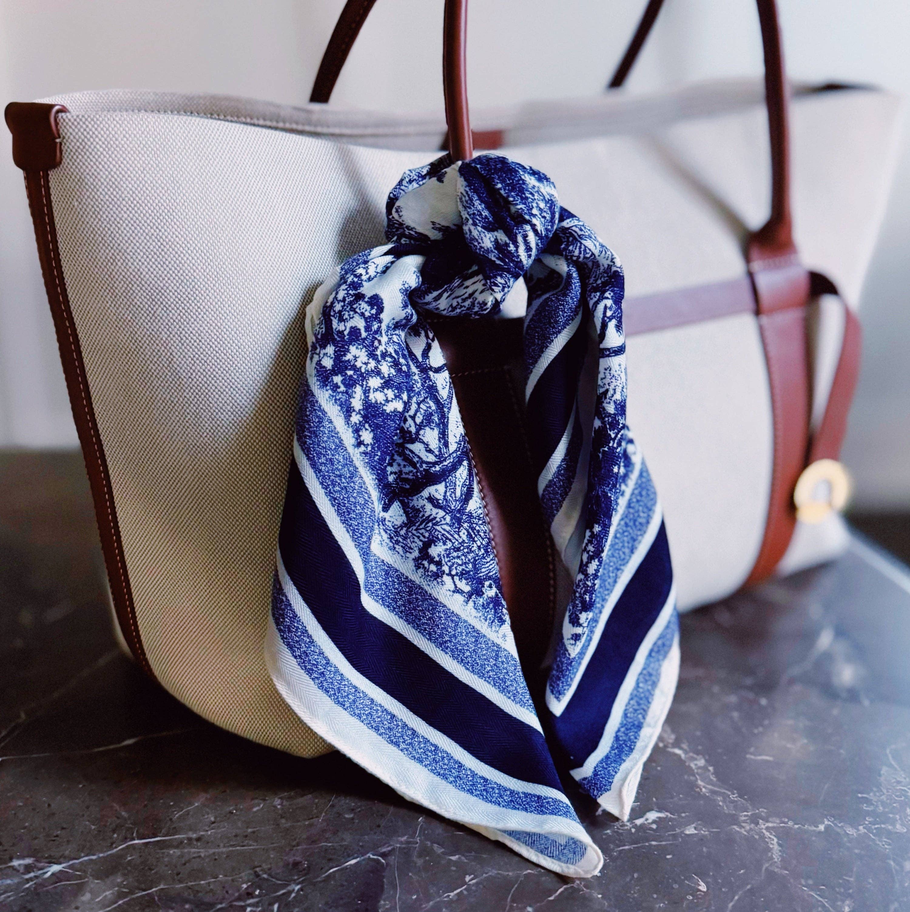 Textured Style Square Scarf – Versatile Accent for Hair, Neck & Handbags