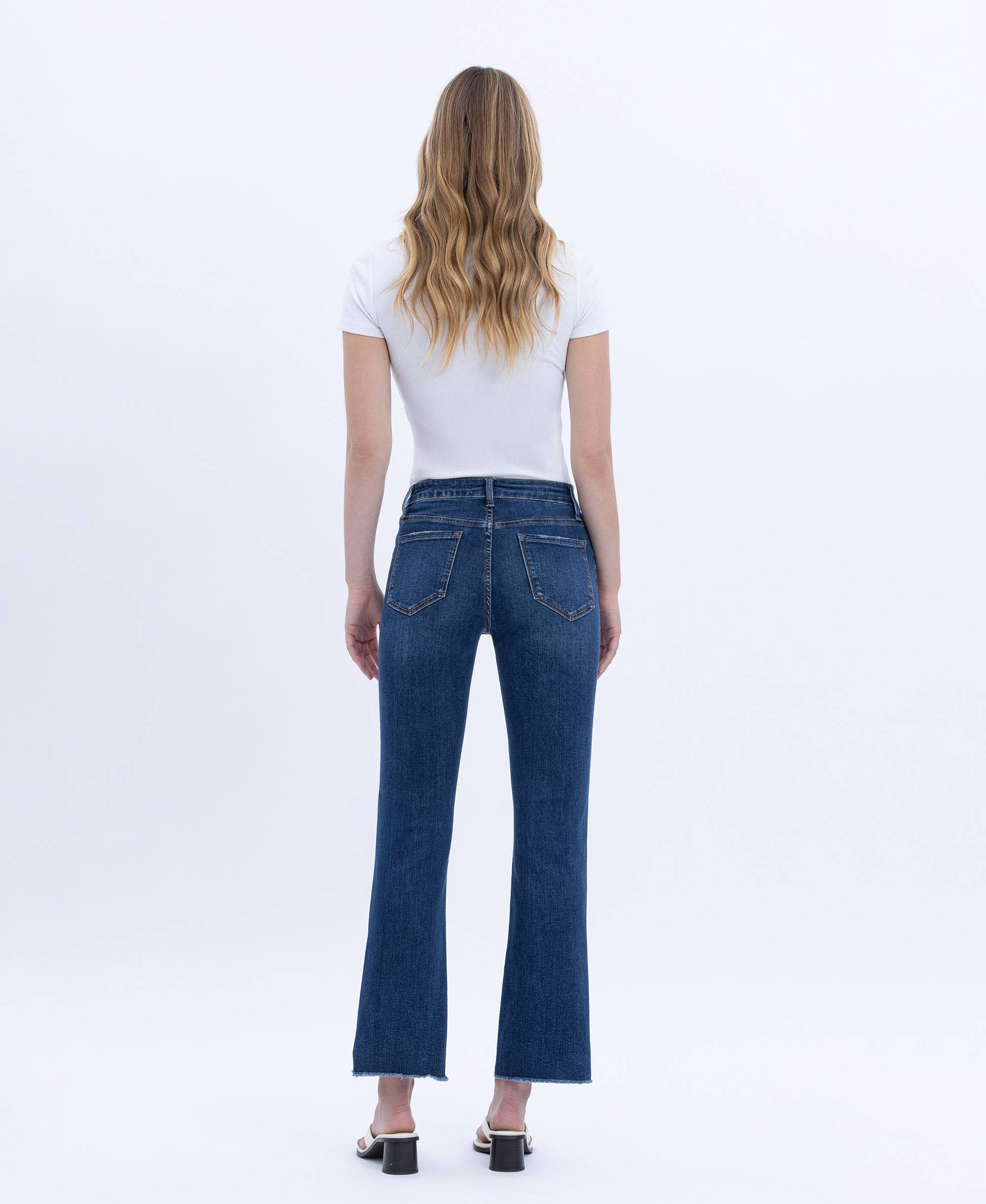 HIGH RISE RAW HEM KICK FLARE
