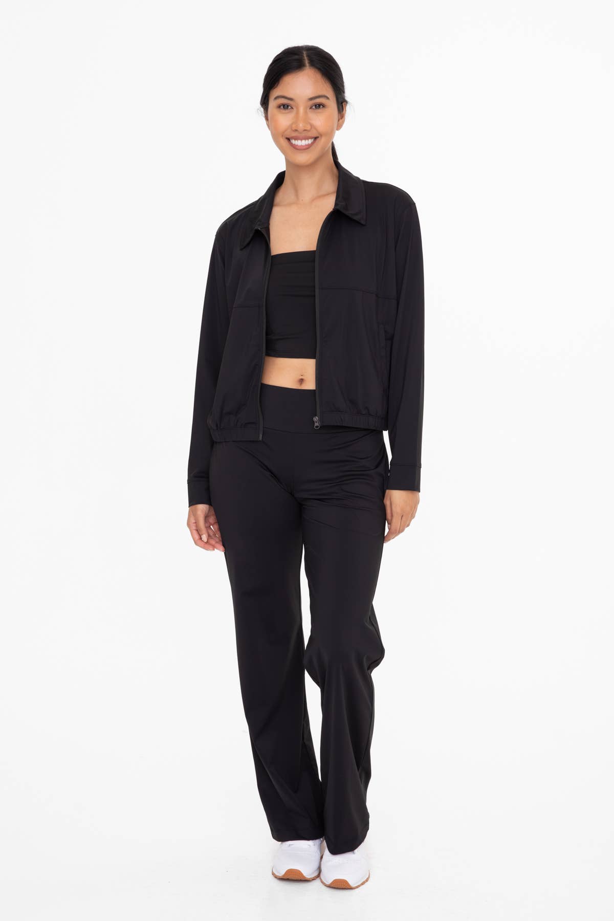 Nylon Blend Tailored Pants