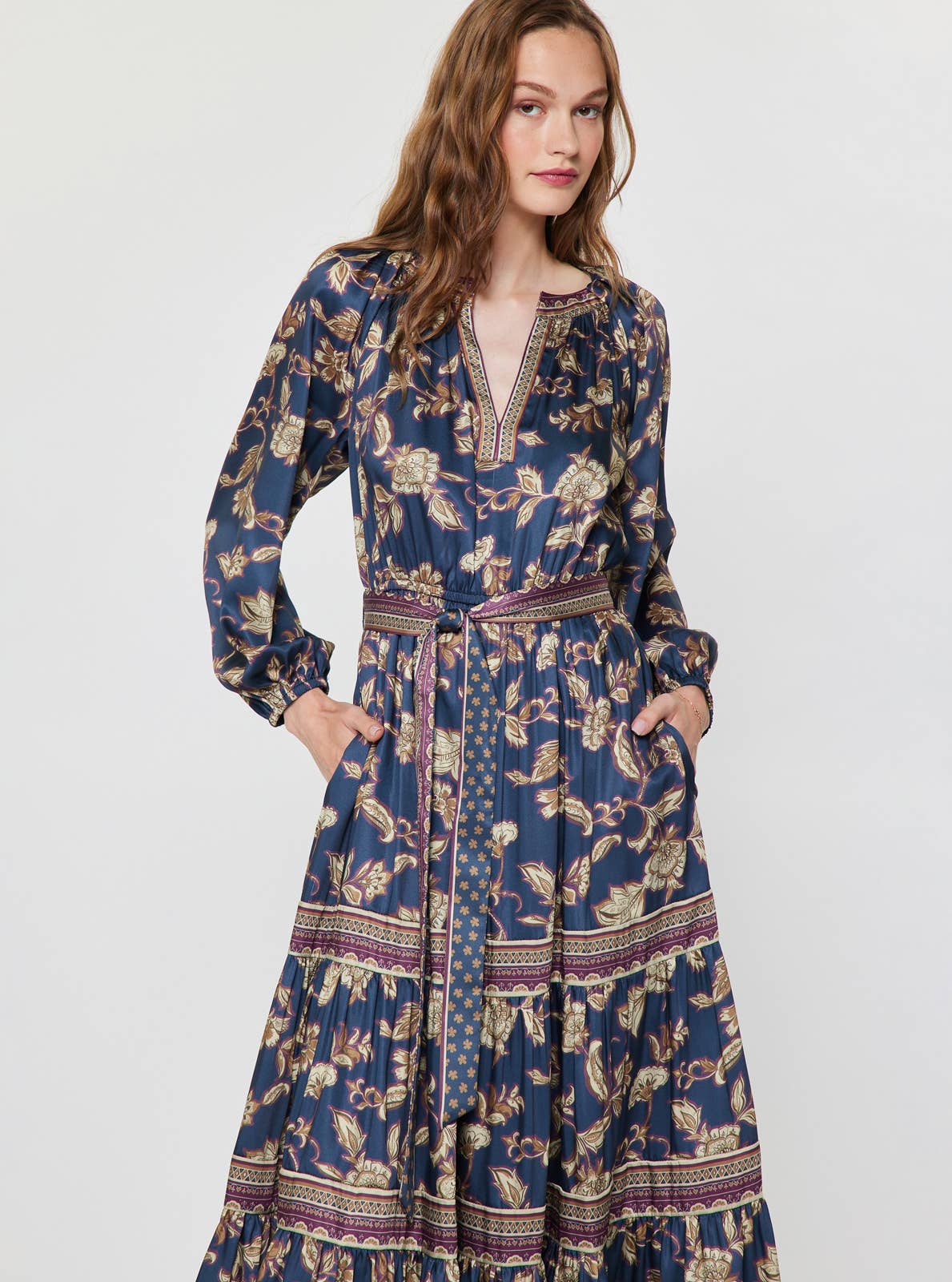 Floral Tiered Midi Dress