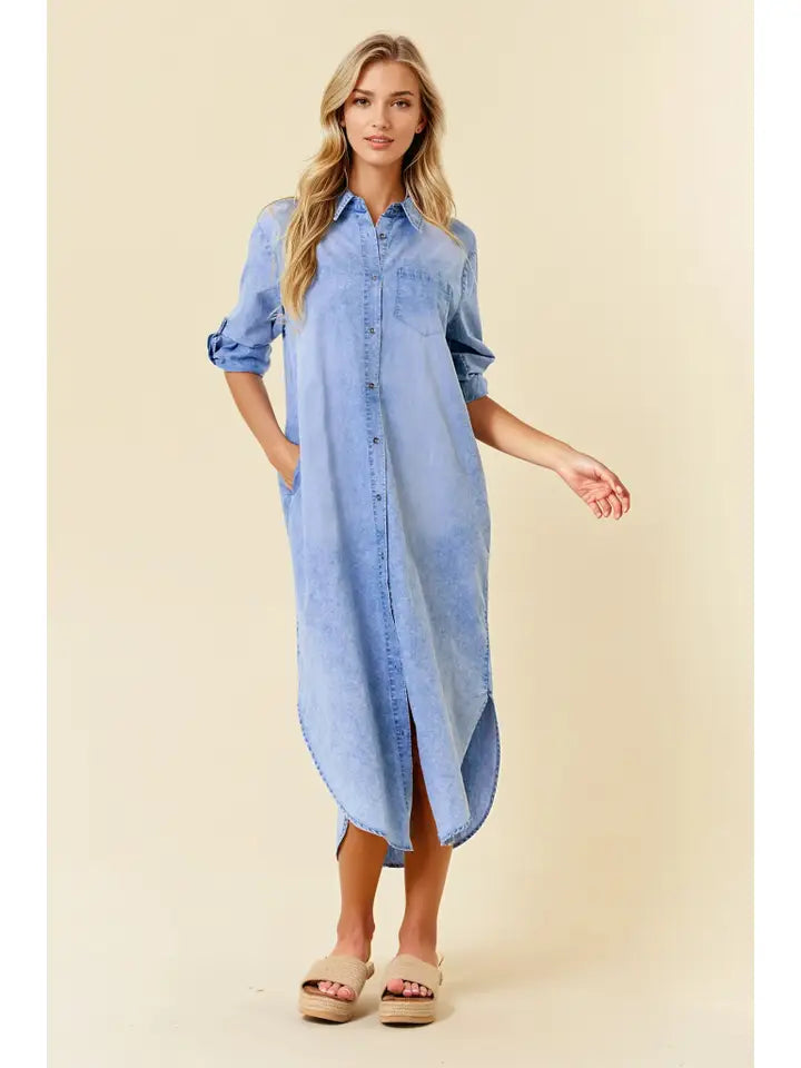 Tencel Denim Midi Dress