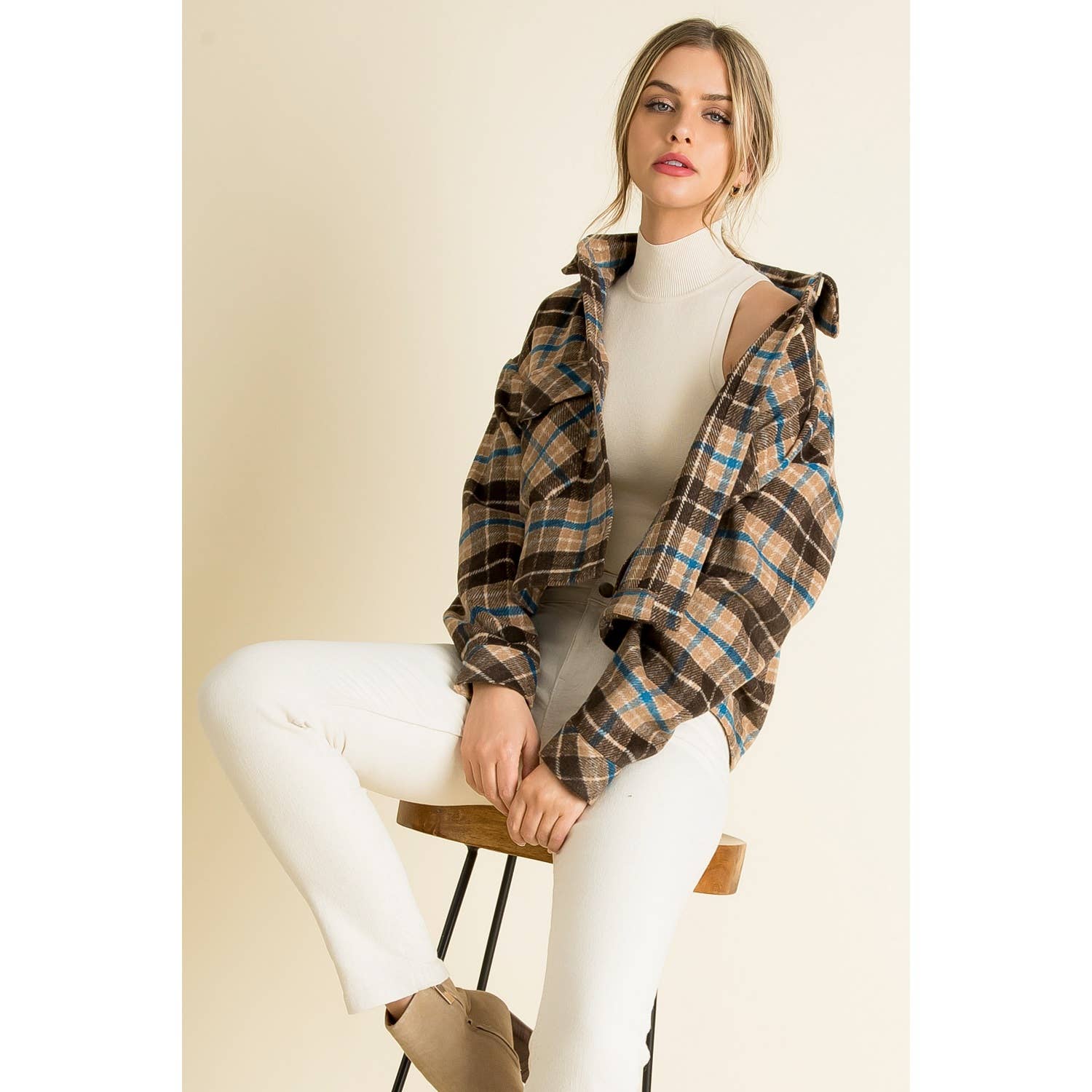 Plaid Cropped Shacket