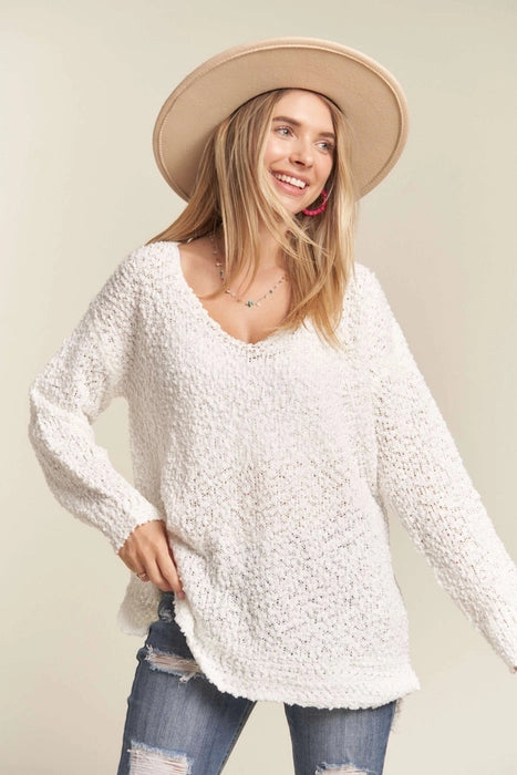 Ivory Popcorn Knit