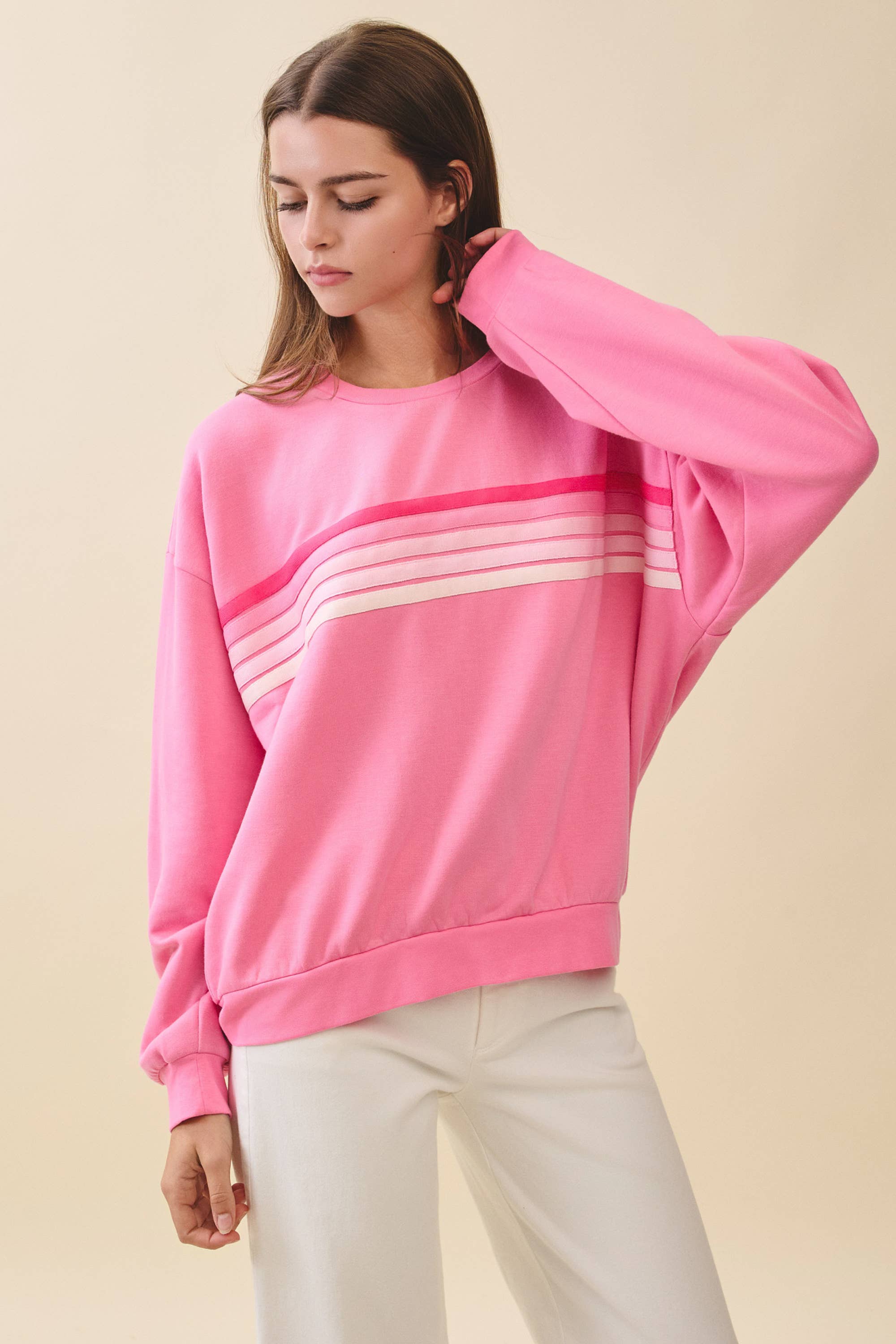 Retro Ombre Stripe Graphic Sweatshirt