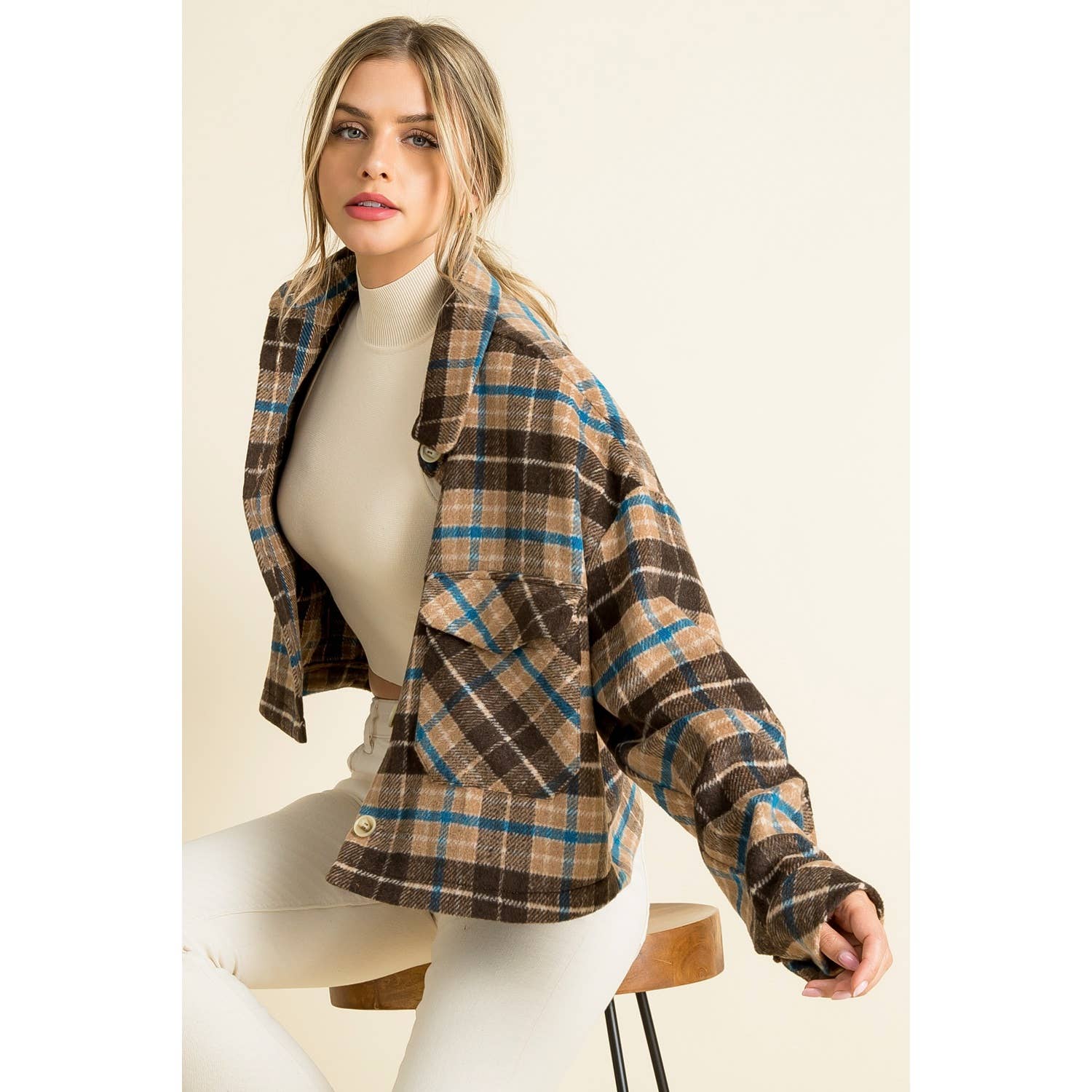 Plaid Cropped Shacket