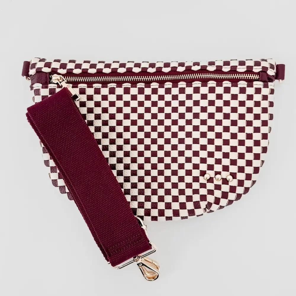 Westlyn Bum Bag - Checkered Burgundy