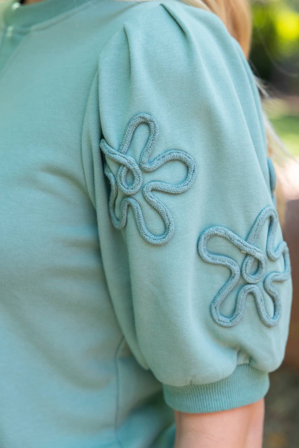 Floral Embroidered French Terry Top