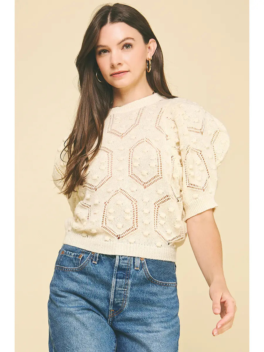 PUFFED SLEEVE SWEATER