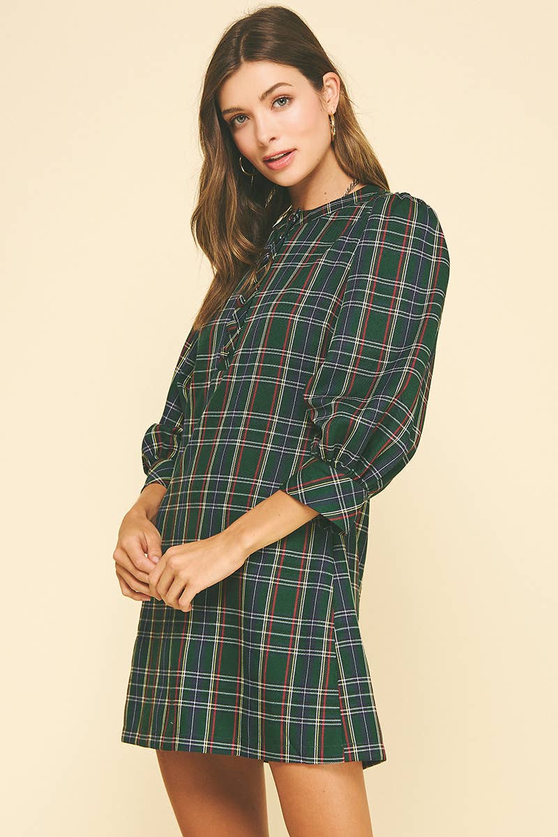 PLAID MINI DRESS