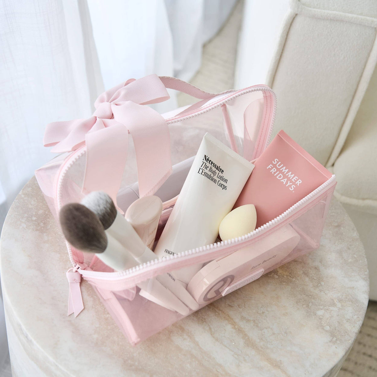 Jelly Cosmetic Bag – Waterproof Lay-Flat Makeup Bag