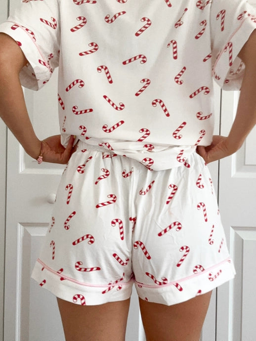 Candy Cane Holiday PJ's - Pajama Shorts