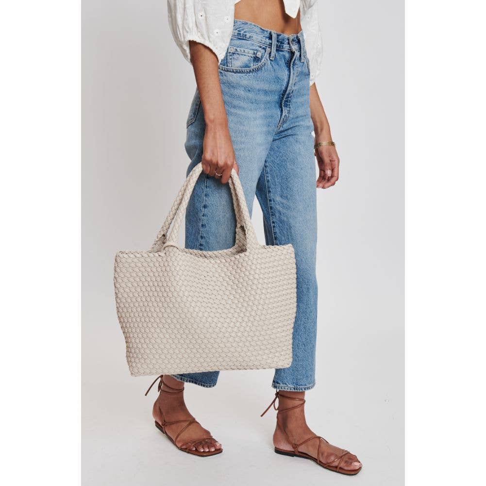 Solana Woven Vegan Leather Tote