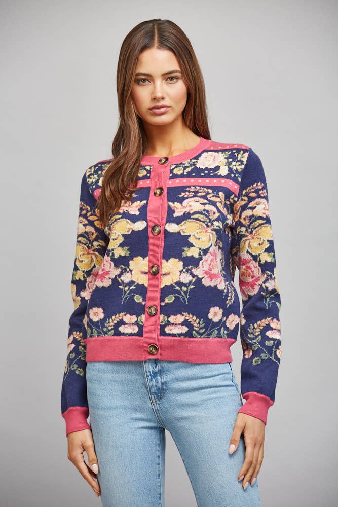 JACQUARD KNIT CARDIGAN
