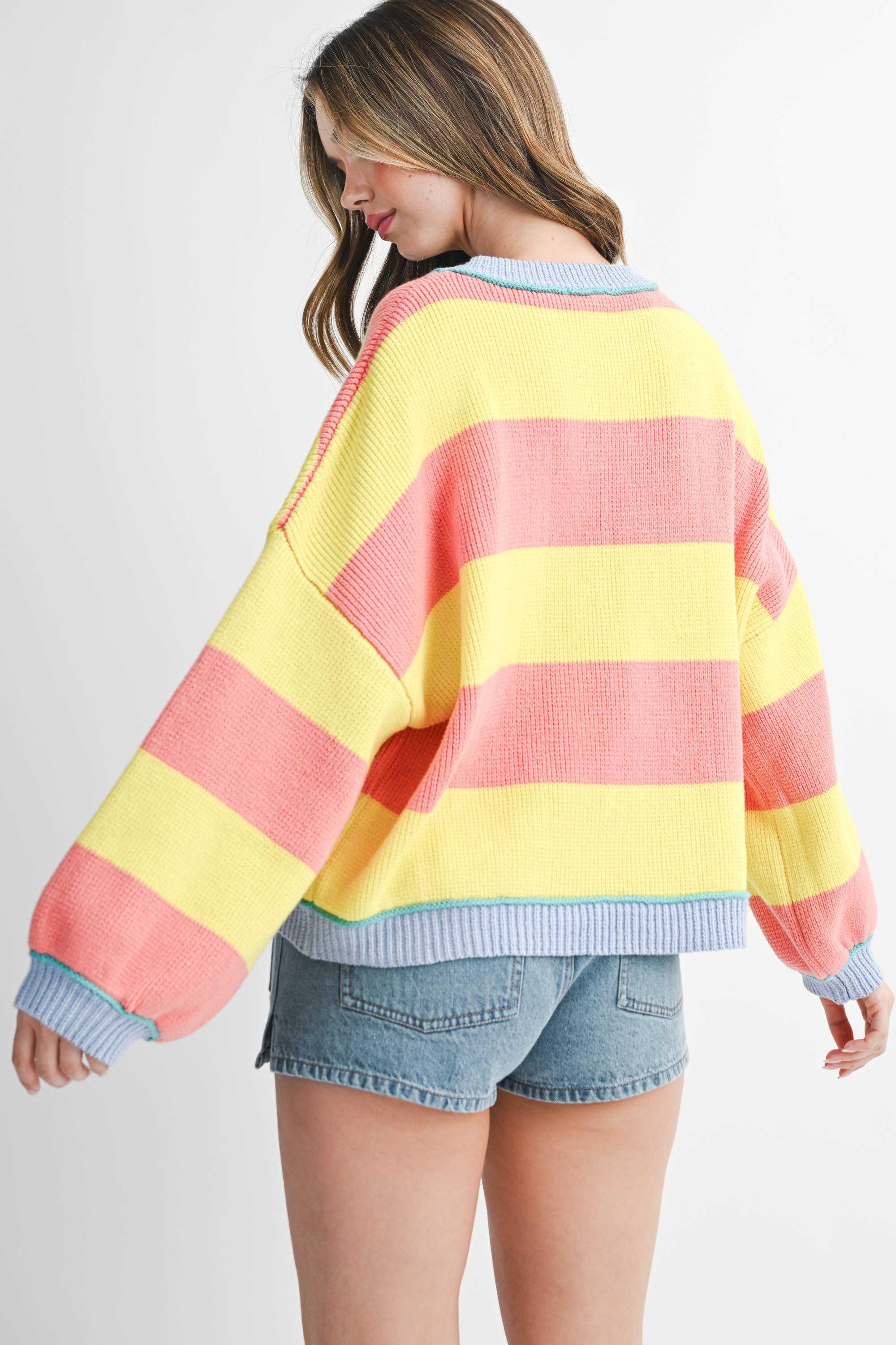 Striped Crewneck Pullover Sweater