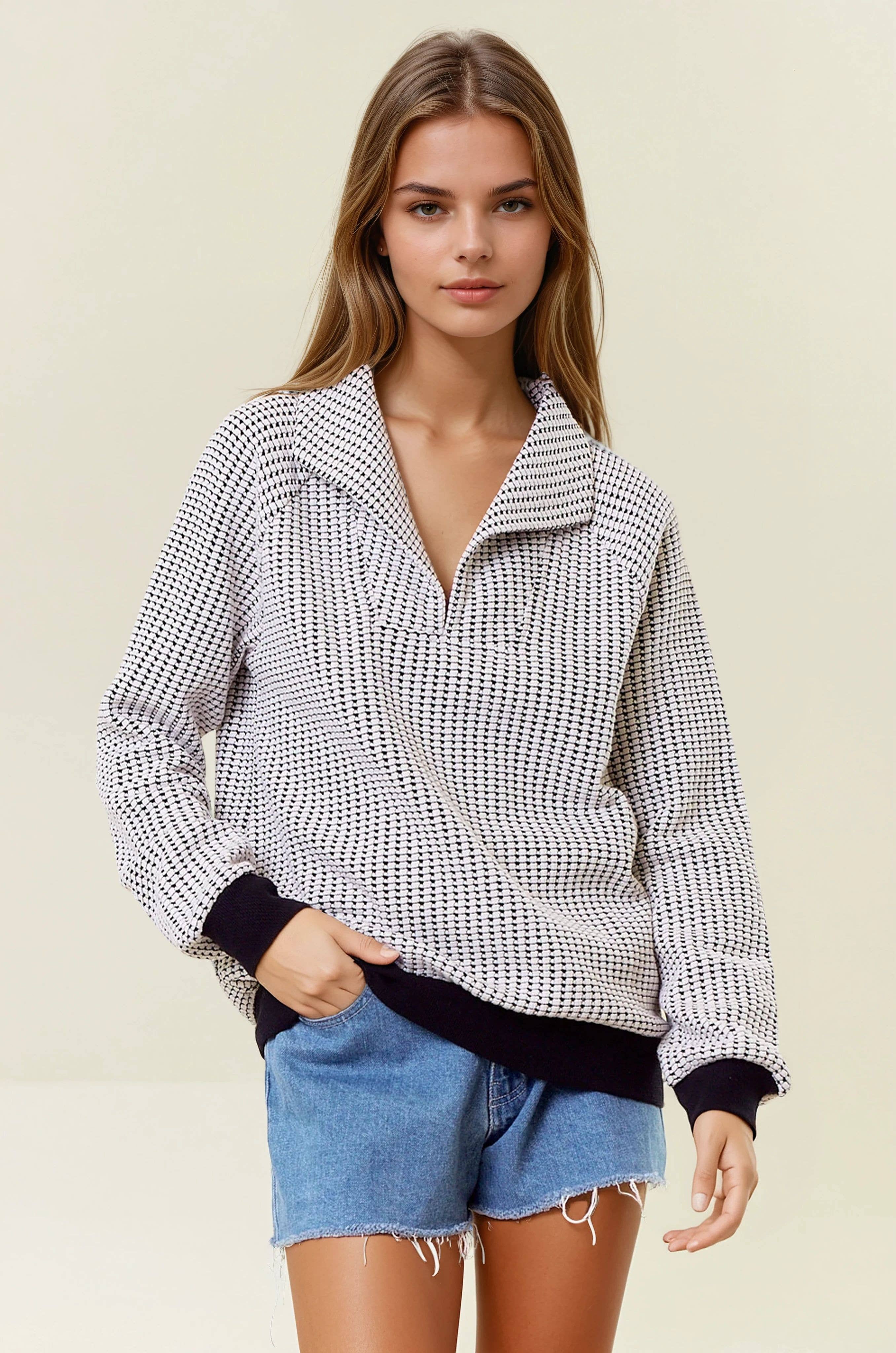 Two-Tone Oversized Sweatshirt