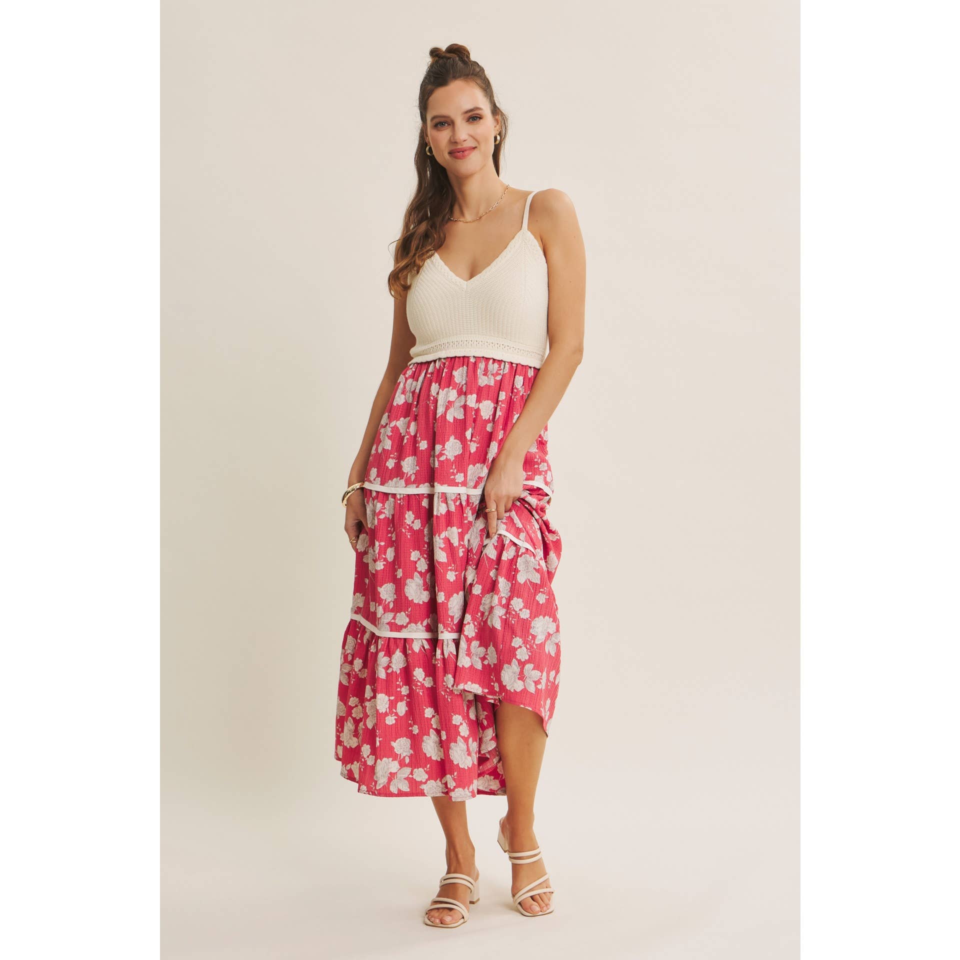 FLOWY FLORAL MIDI DRESS