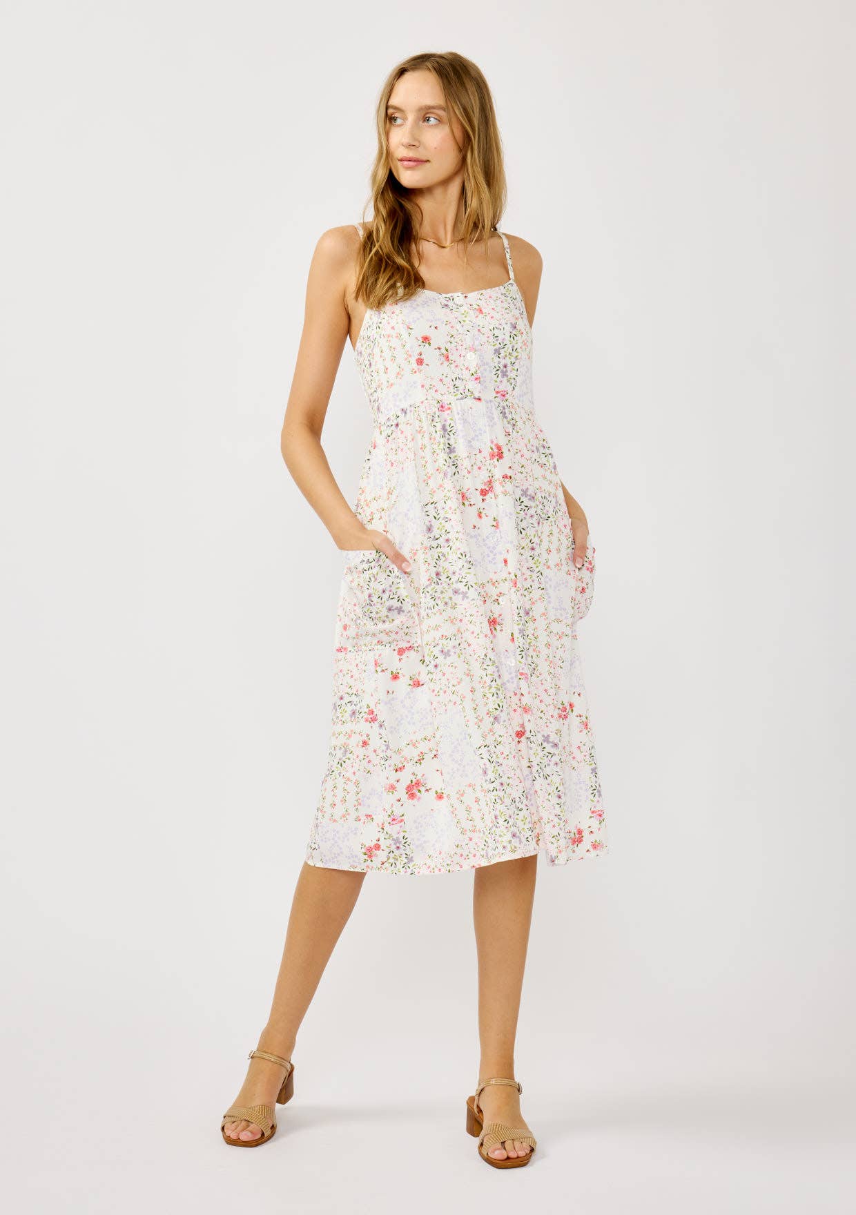 Smocked Front Pocket Dress