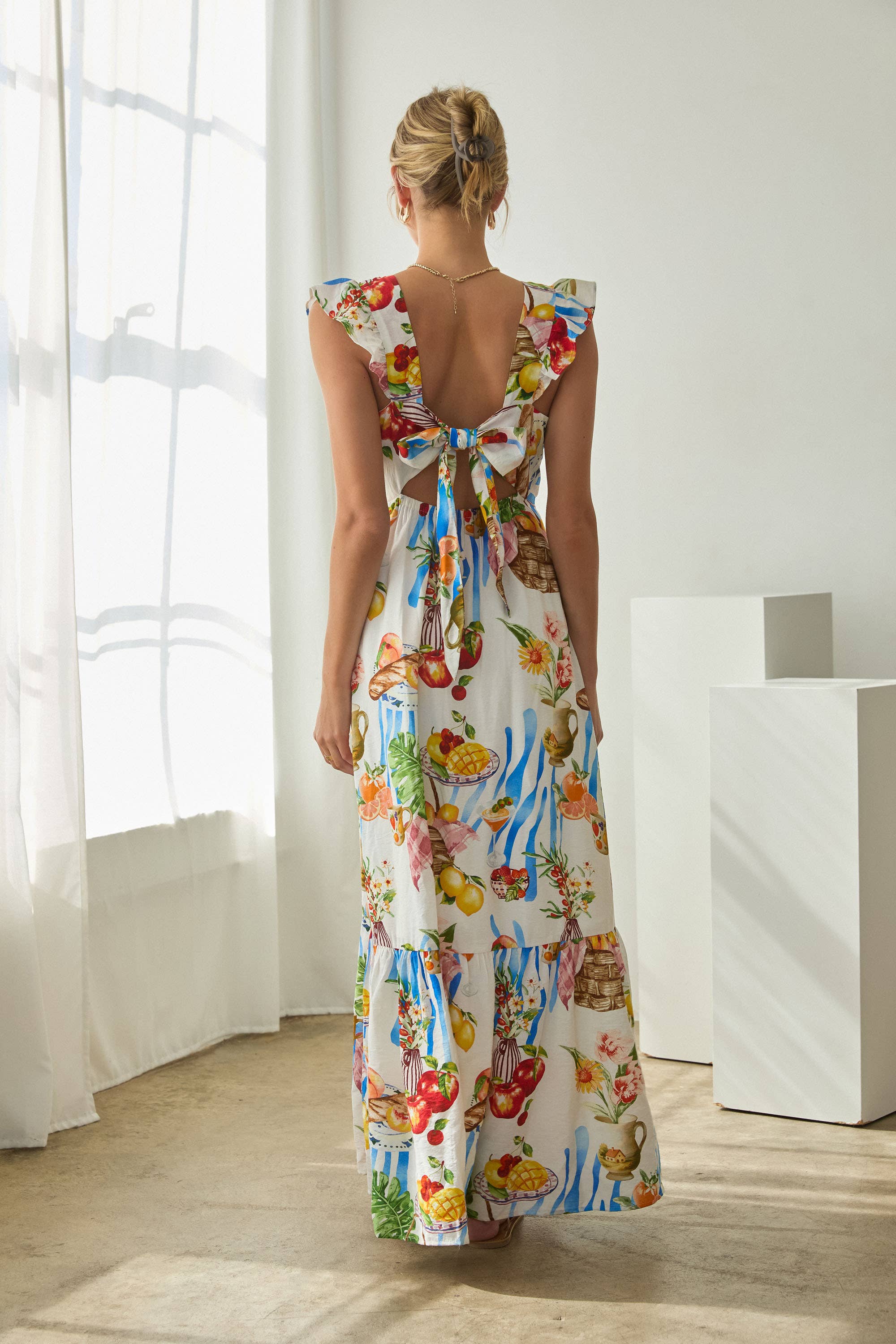 Picnic Tie-Back Maxi Dress