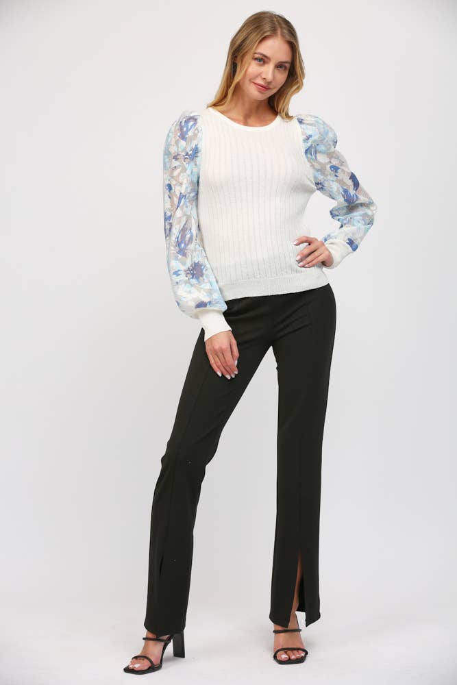 Floral Sleeve Sweater