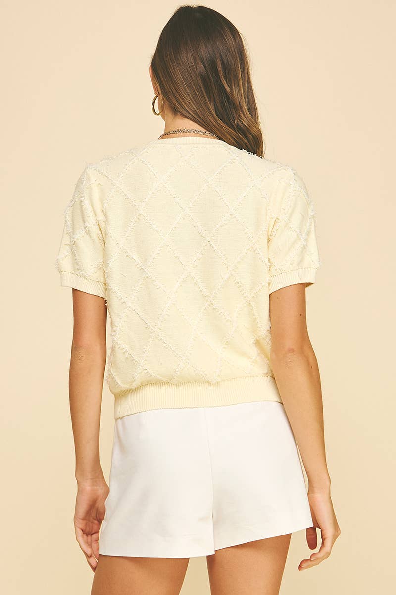 DIAMOND PATTERN CARDIGAN