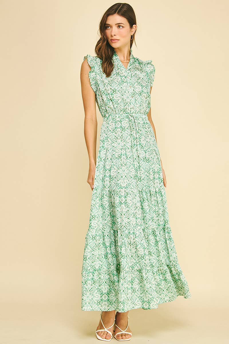 FLORAL TIERED MAXI DRESS