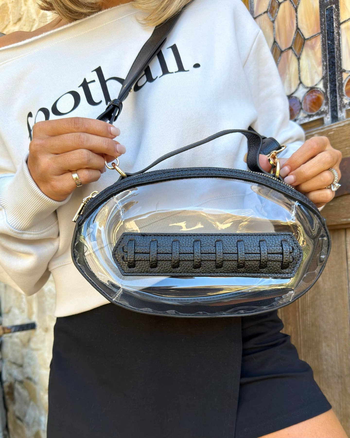 Clear Gameday Football Crossbody