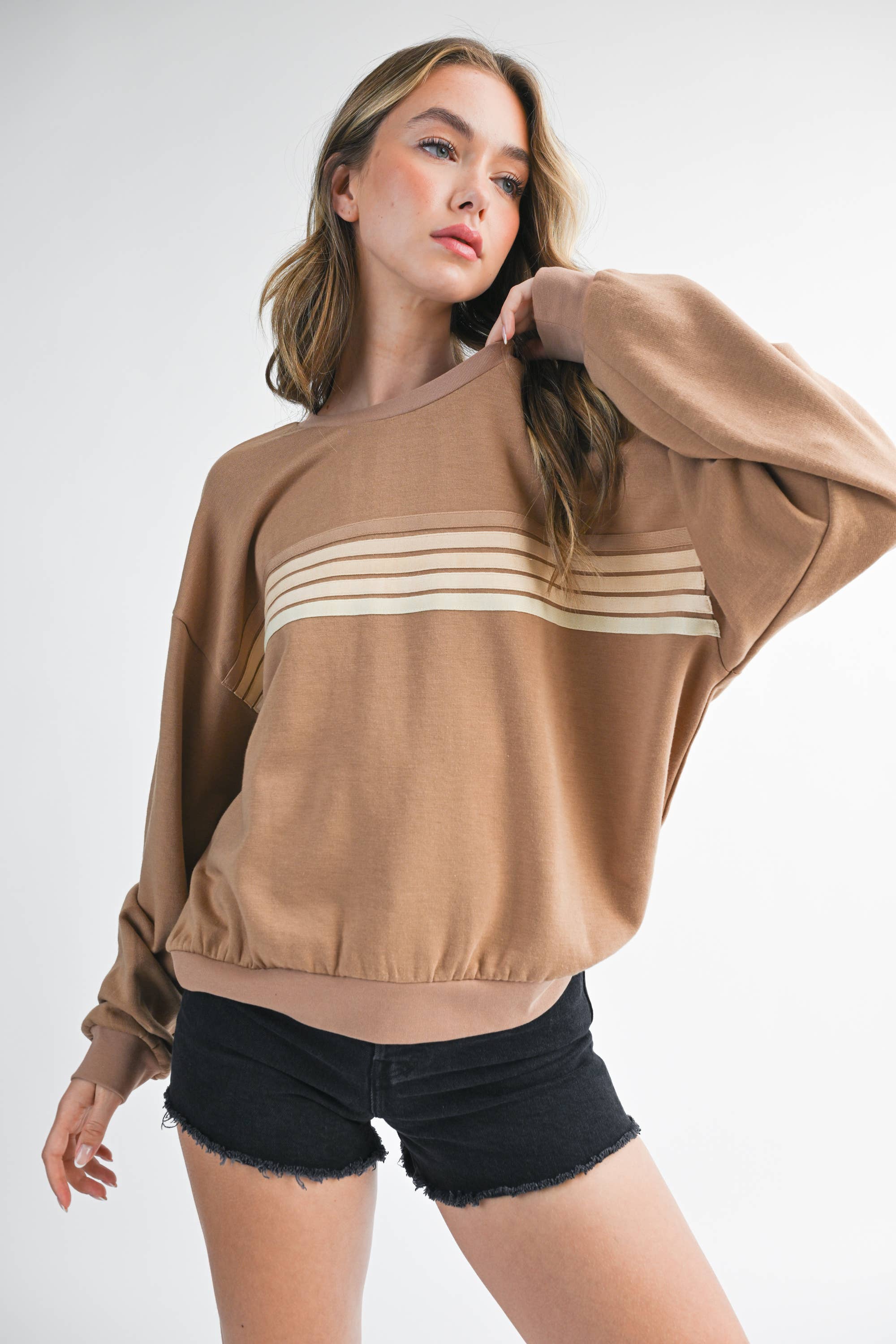 Retro Ombre Stripe Graphic Sweatshirt