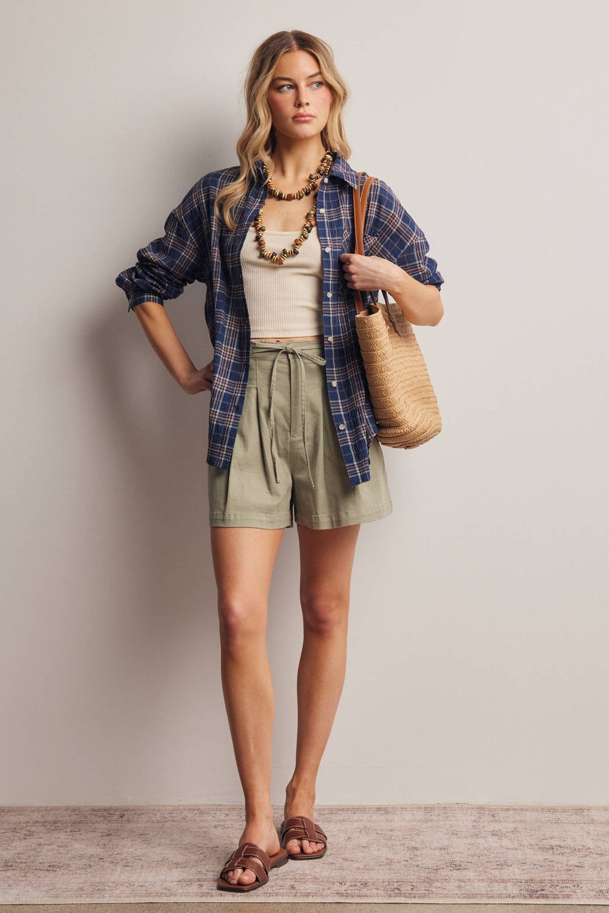 Soft Plaid Button-Up Shirt