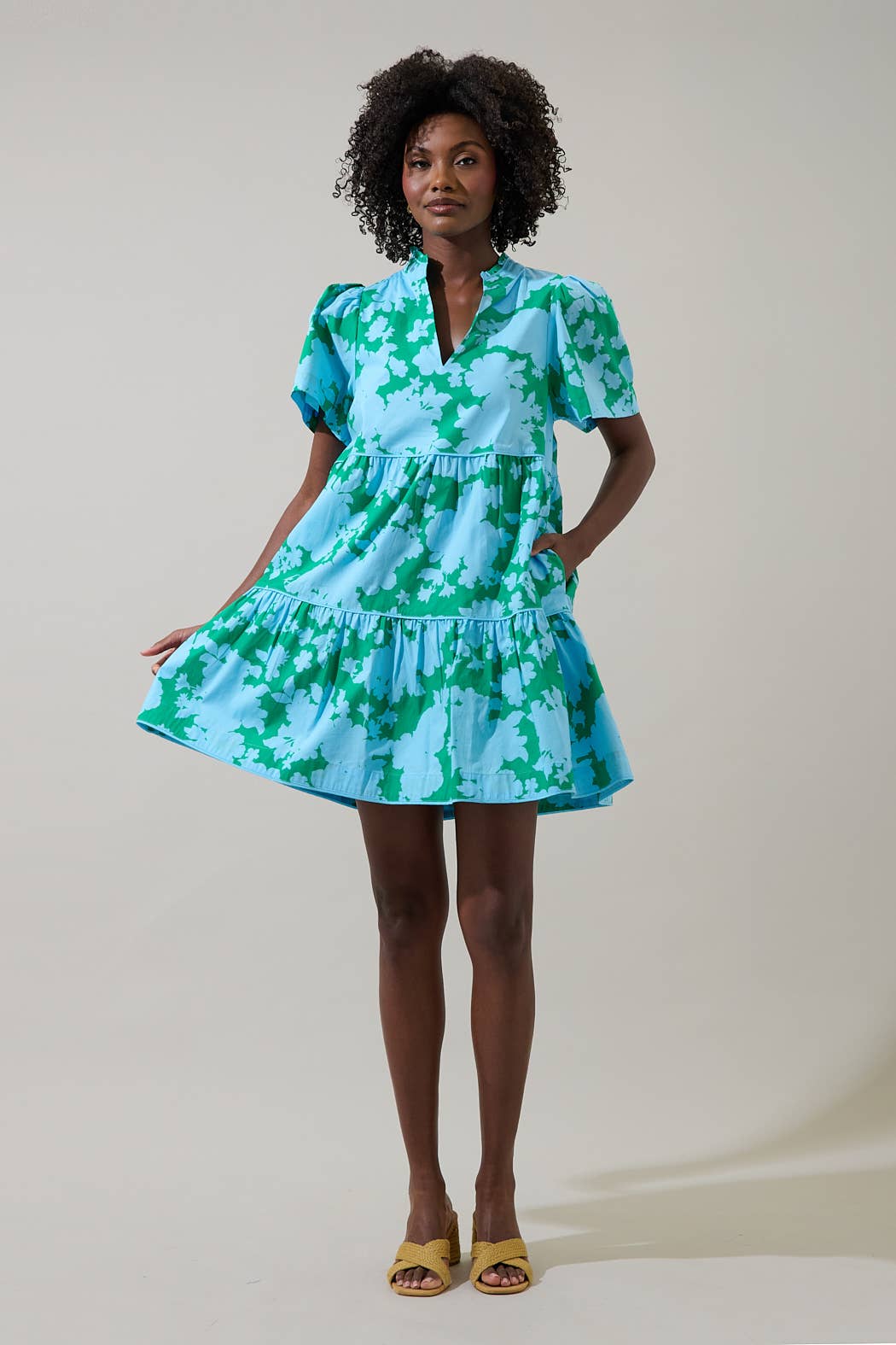 Riona Floral Candace Tiered Mini Dress