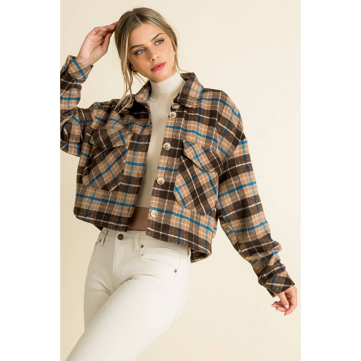 Plaid Cropped Shacket