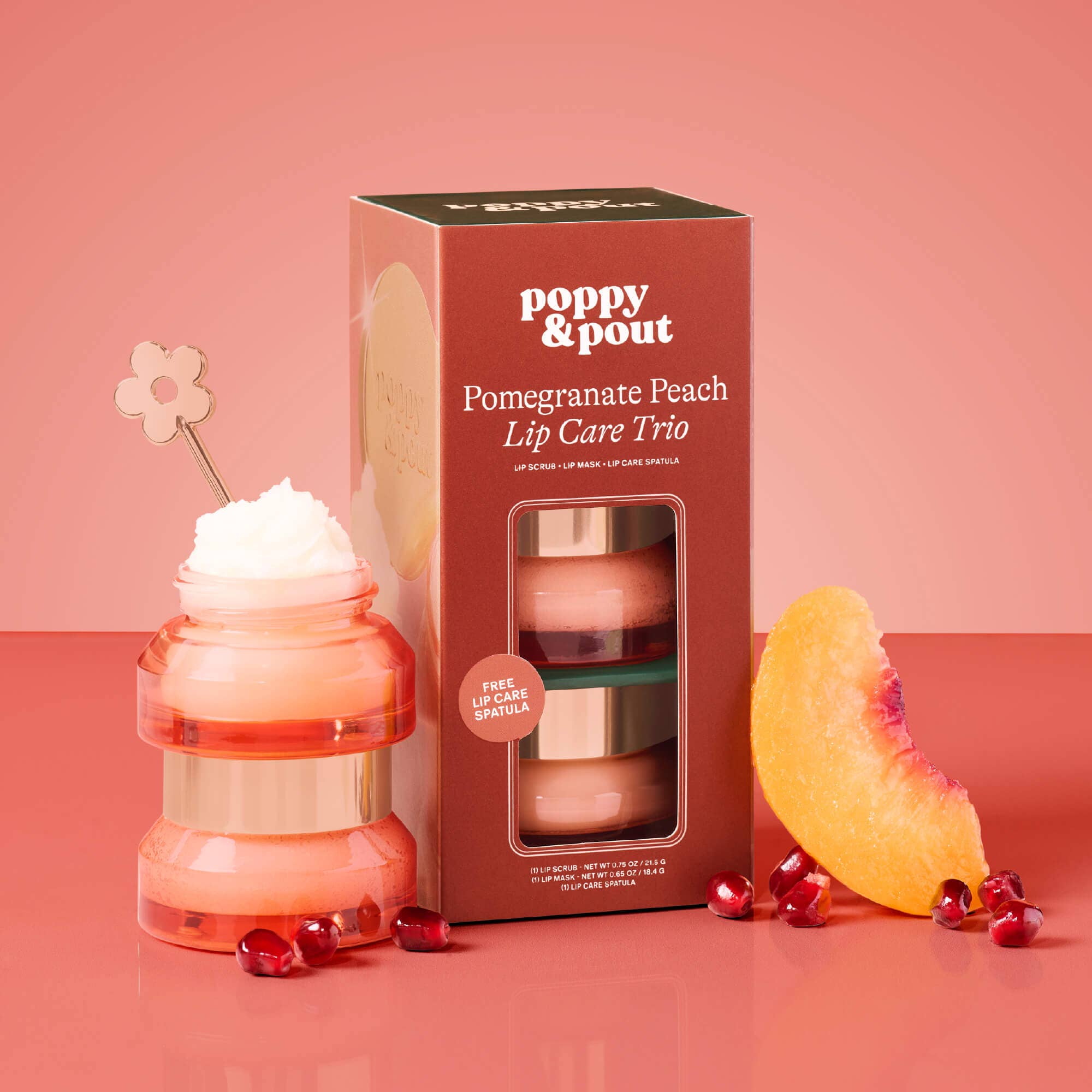 Lip Care Trio, Pomegranate Peach