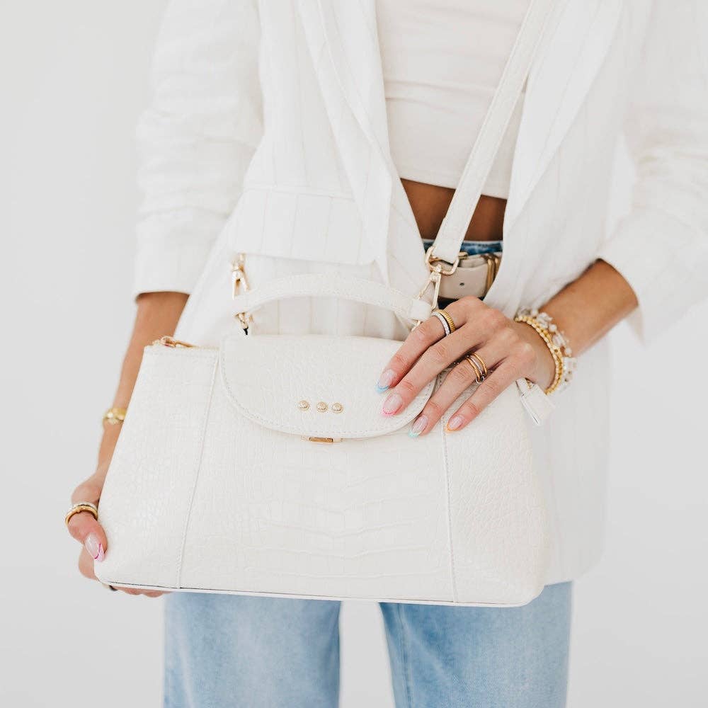 Elena Croc Embossed Crossbody