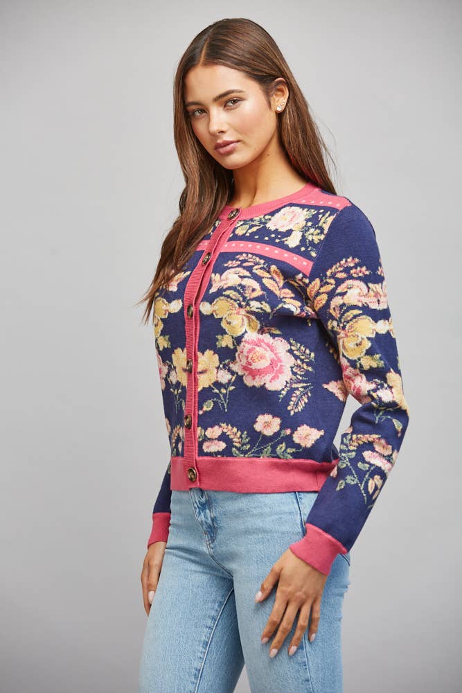 JACQUARD KNIT CARDIGAN