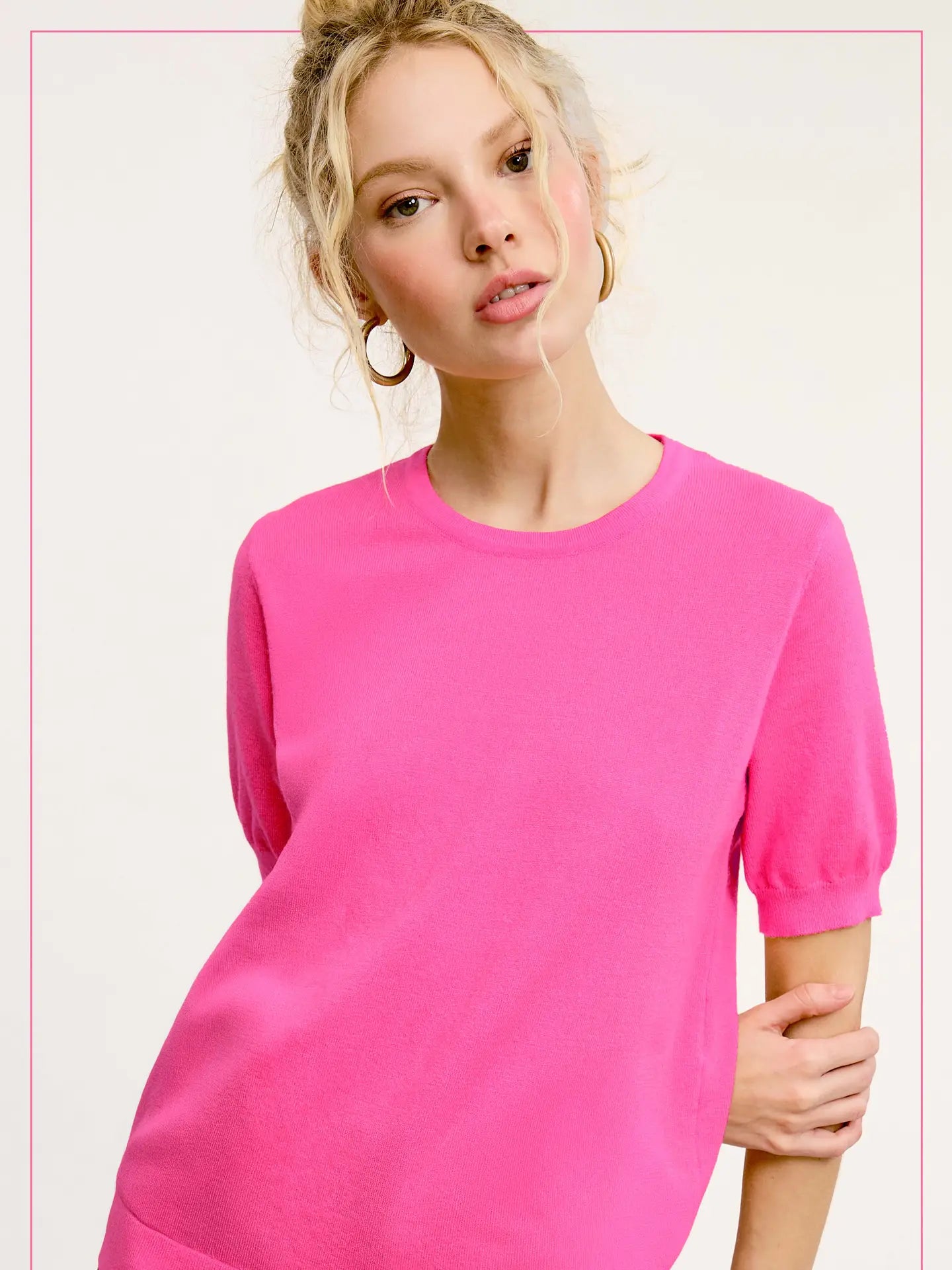 Puffy Sleeve Knit Top
