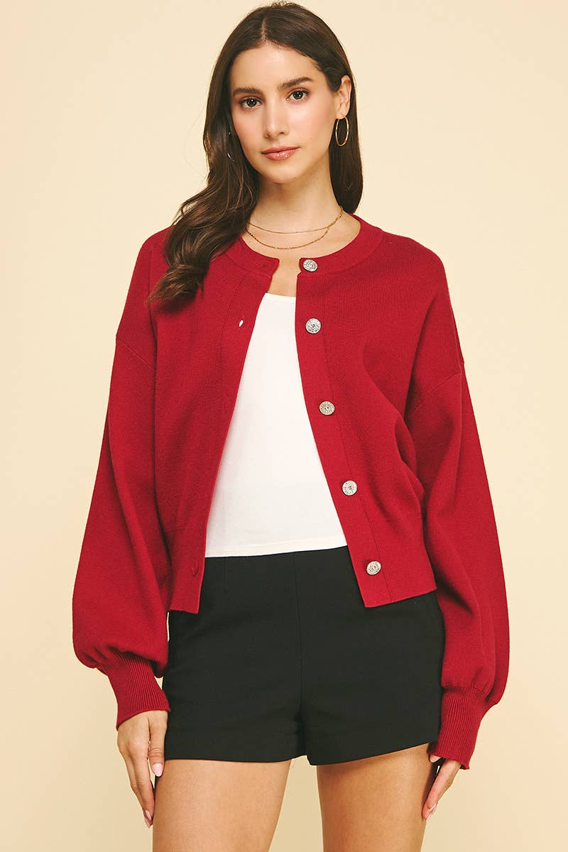 JEWEL BUTTON DOWN CARDIGAN