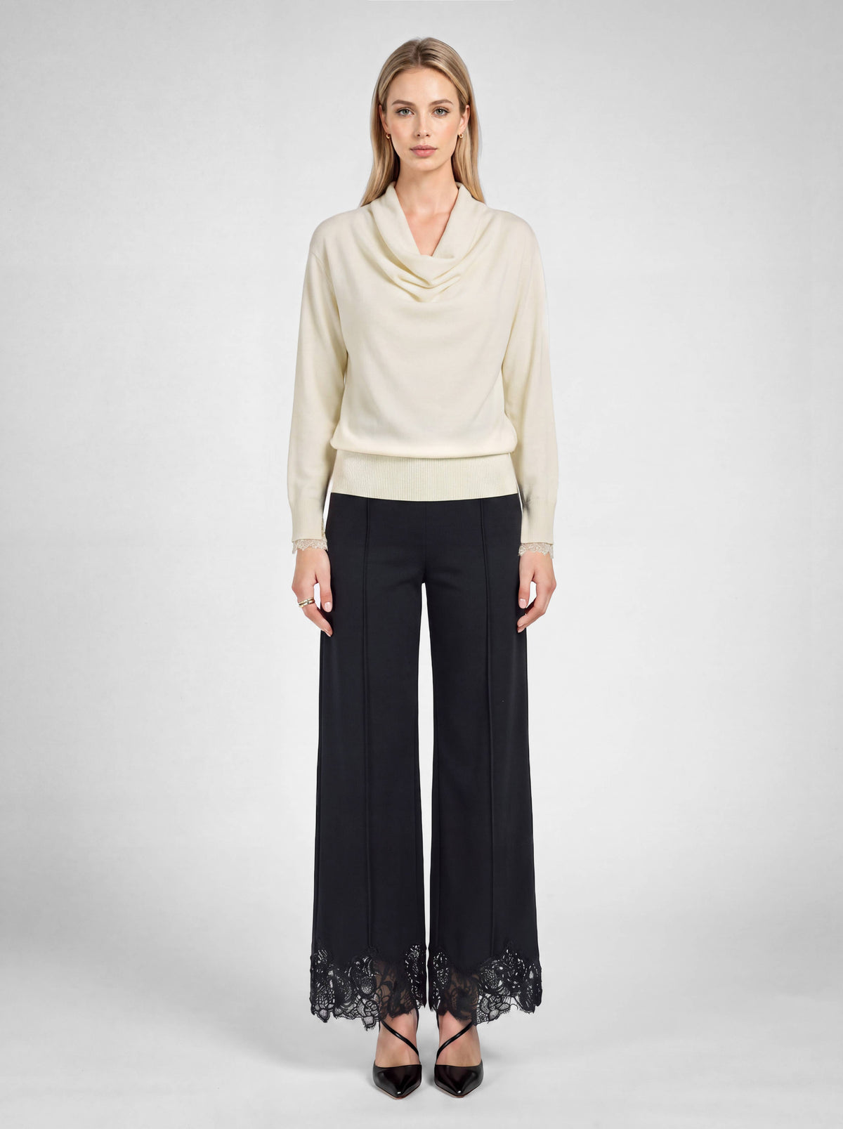 Cowl-neck Knit Sweater
