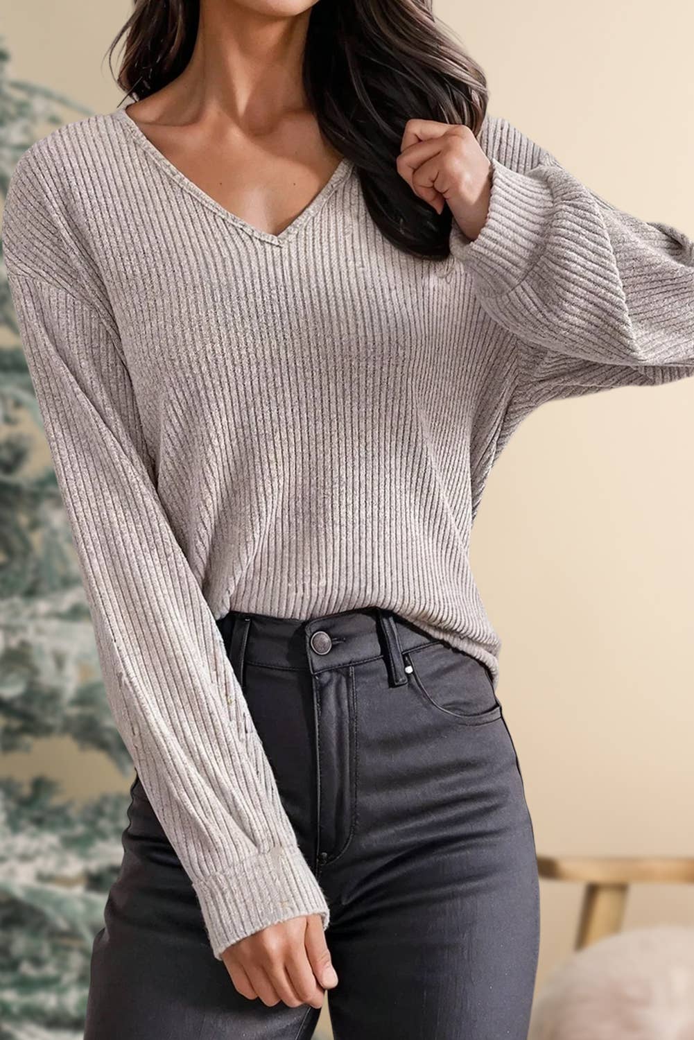 Leopard Print Back Bow Tie Blouse