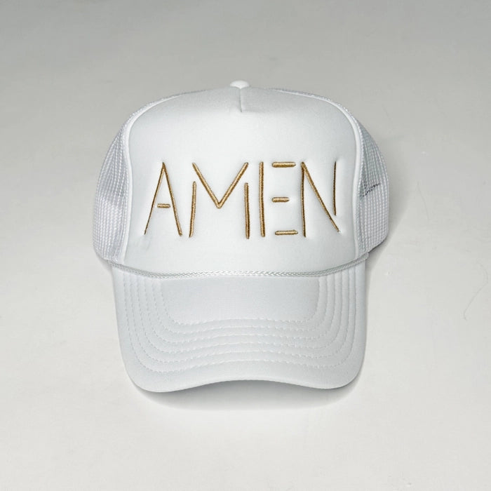 White Amen Trucker Hat