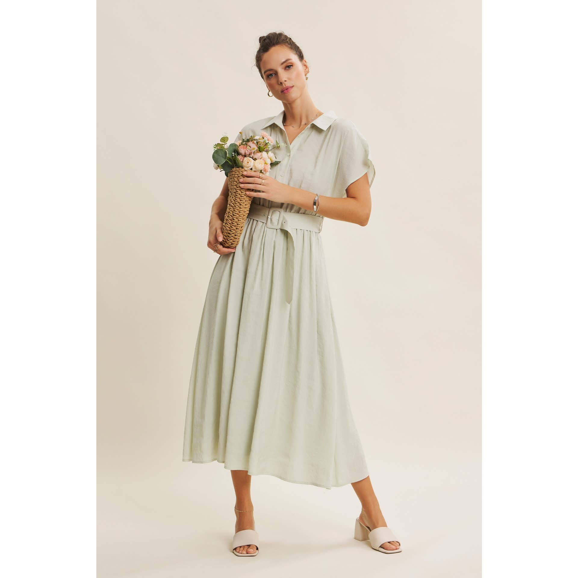 MIDI DRESS WITH BELT