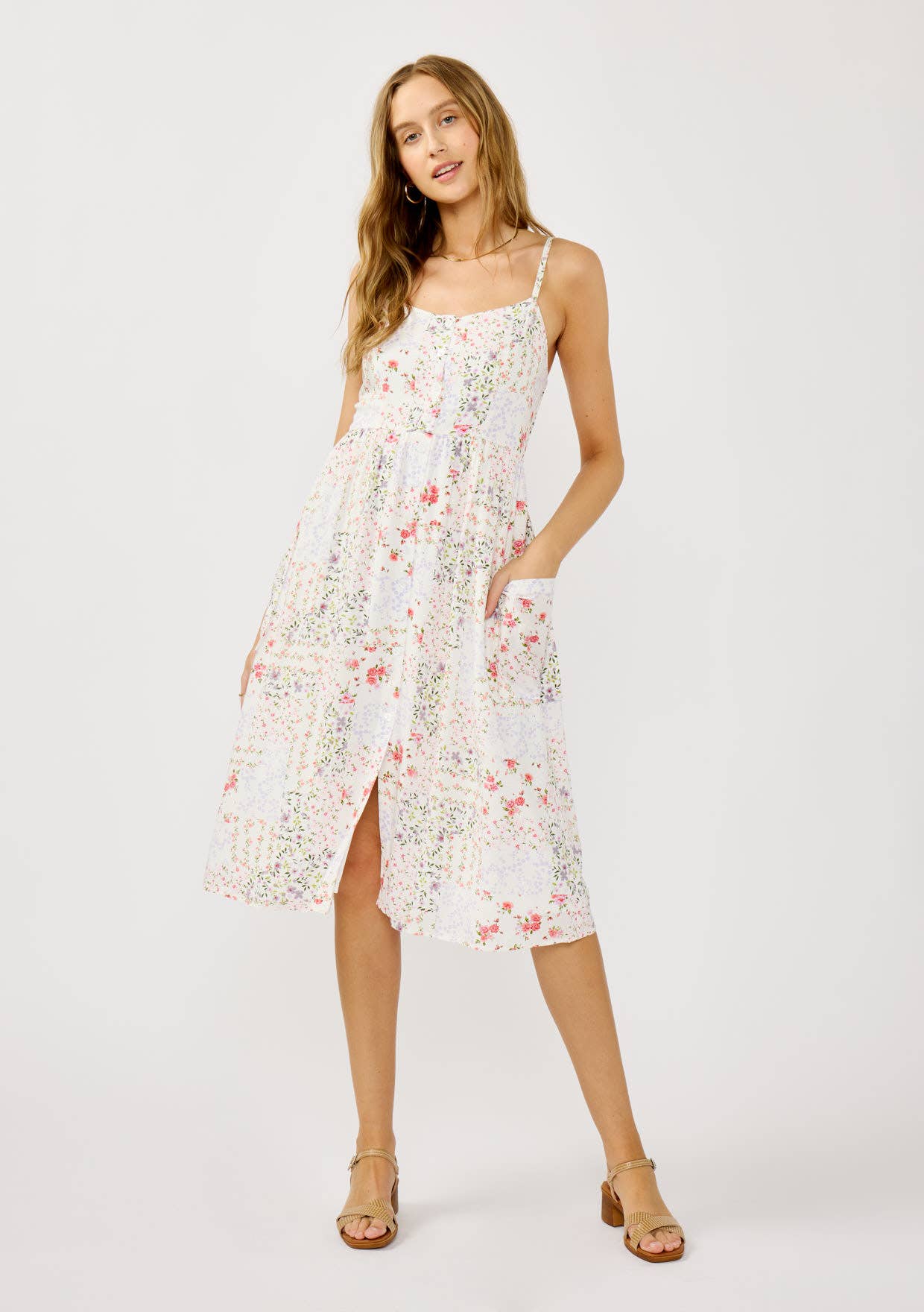 Smocked Front Pocket Dress