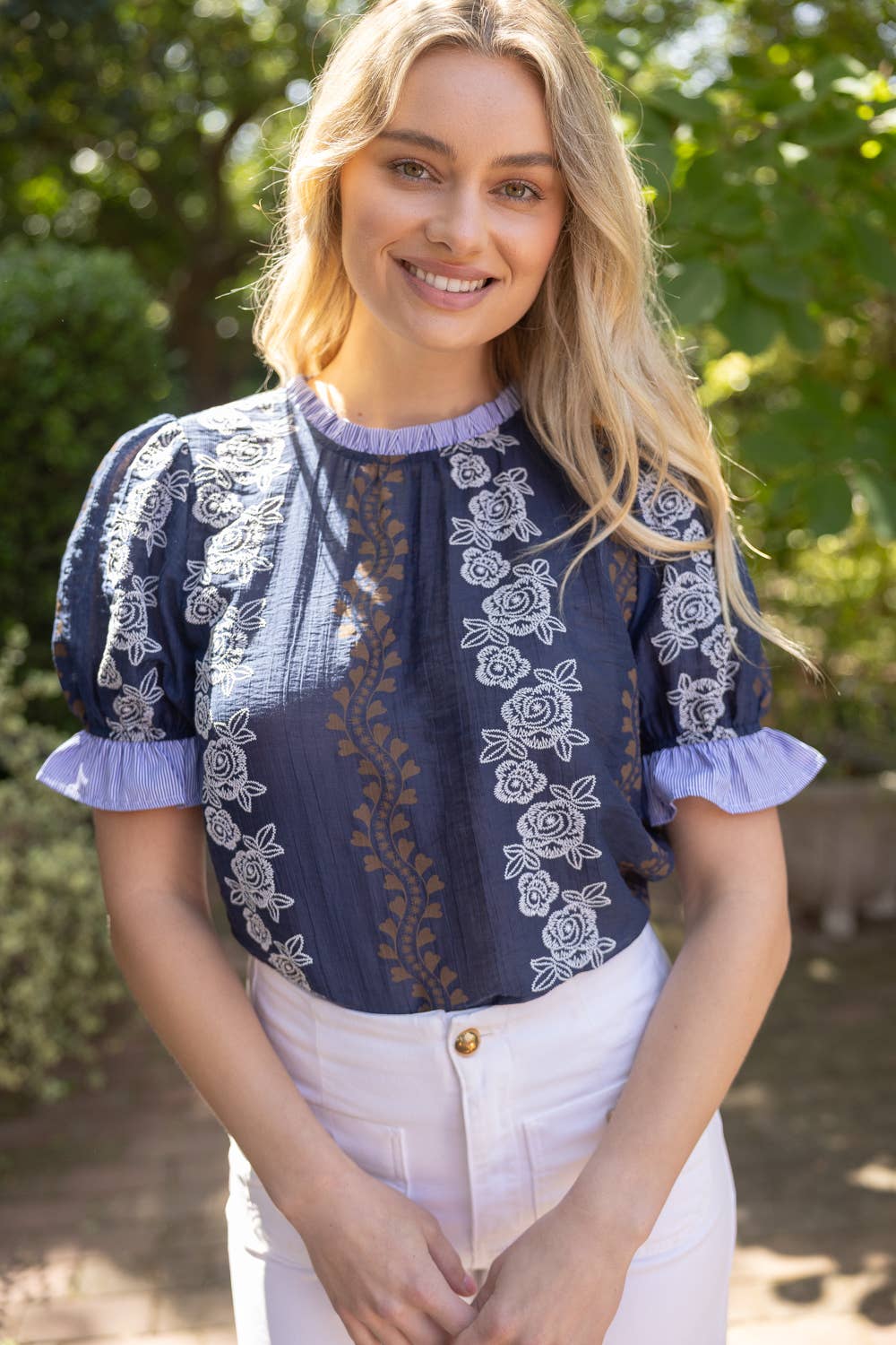 Stripe Floral Printed Top