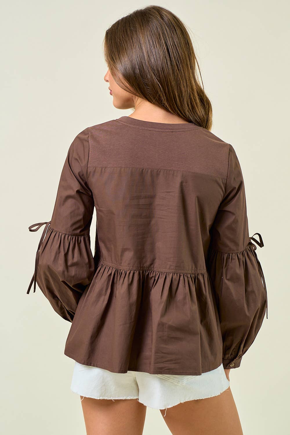 Puff Sleeve Peplum Blouse