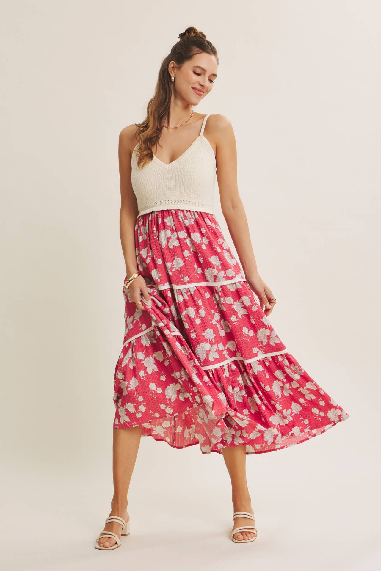 FLOWY FLORAL MIDI DRESS