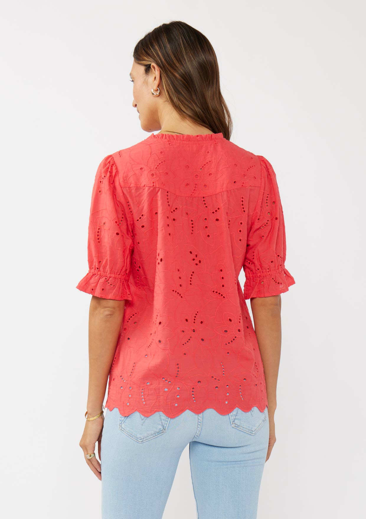 Embroidered Eyelet Top